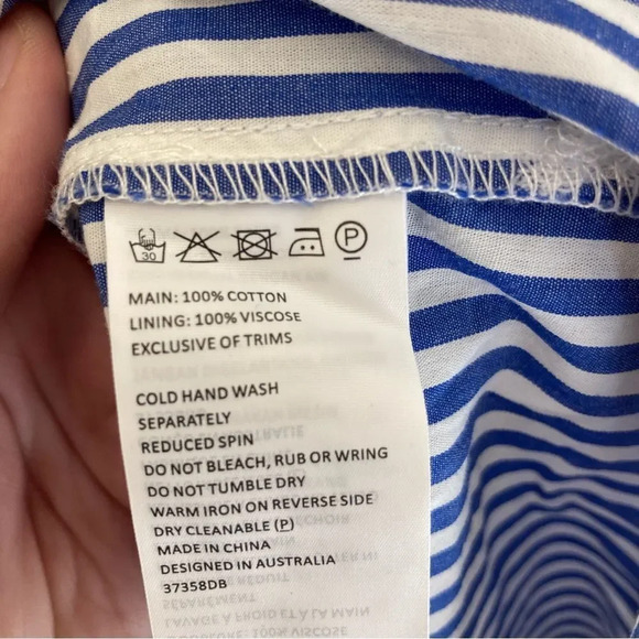 BARDOT Paloma Striped Midi Dress Off the Shoulder Size Small - Picture 6 of 6